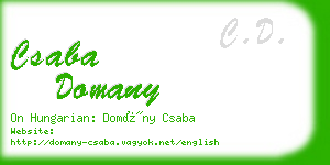 csaba domany business card